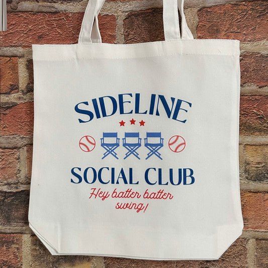 Sideline Social Club Baseball Tote Bag